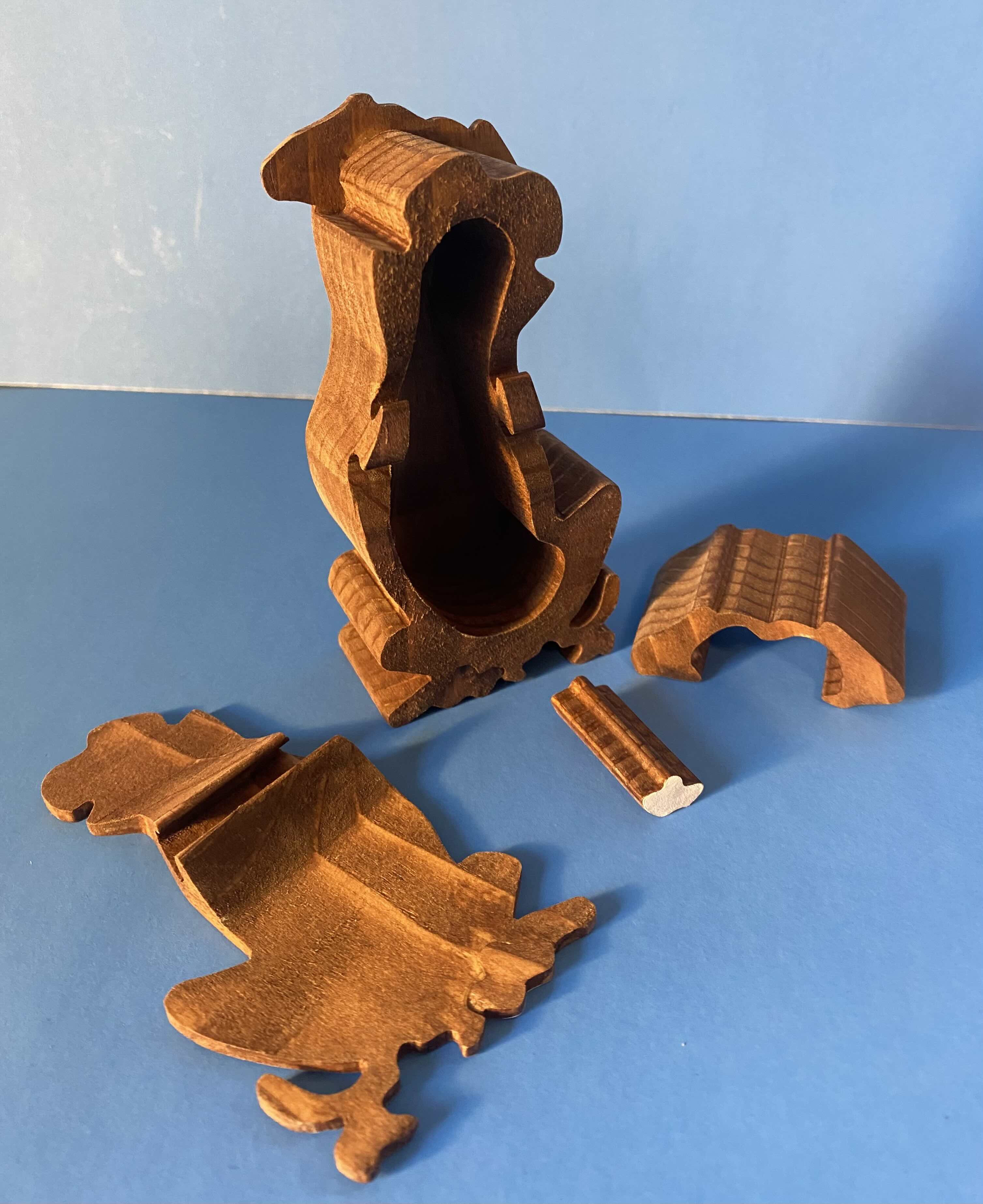 open wooden box- dog shaped
