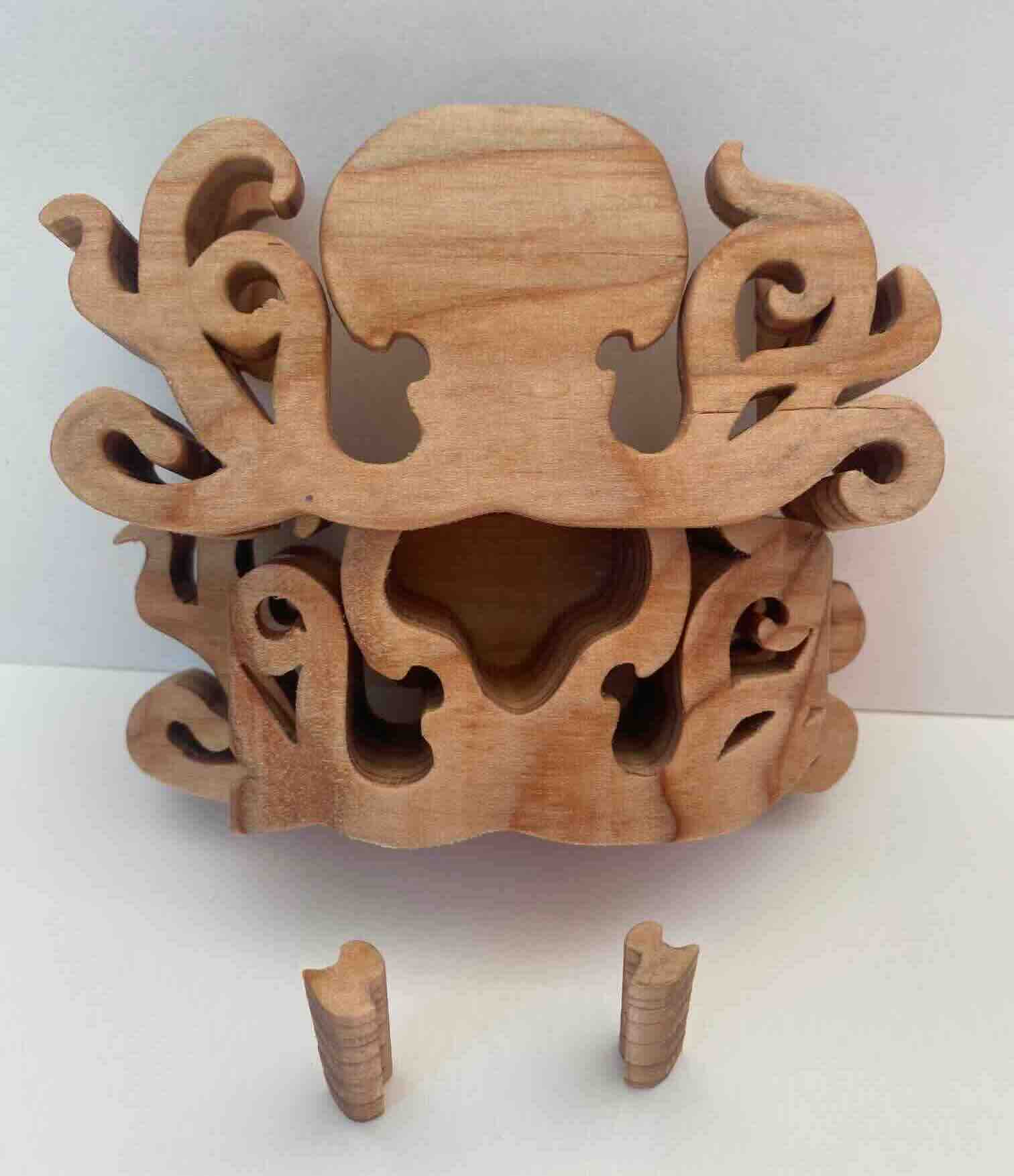 Puzzle box- octopus shaped- half open